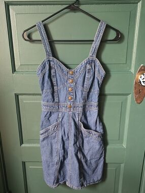 Blue Denim One-Piece Jumper Dress